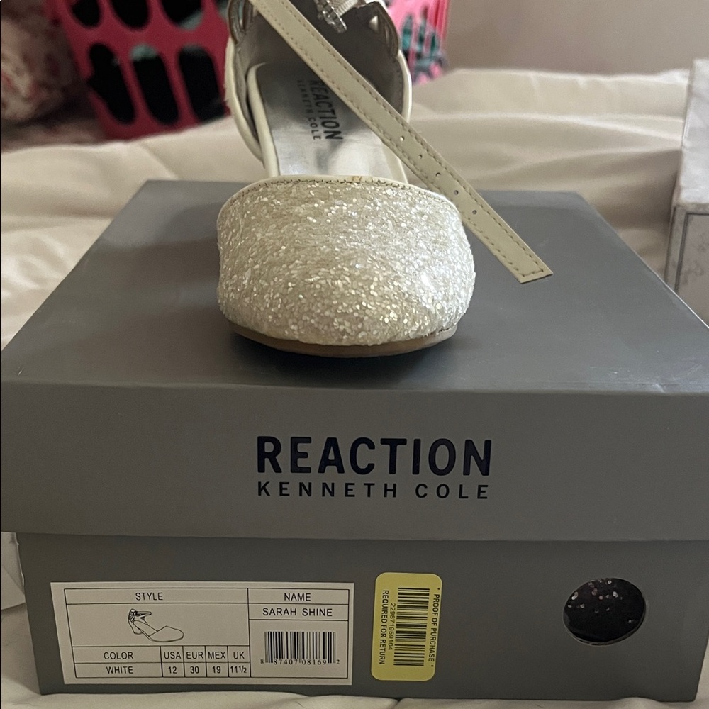 Kenneth Cole Reaction Glittering White Heels
